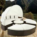 Bild 1 von Casaria® Sonneninsel Polyrattan mit Sonnendach 230 x 230 x 65cm braun/creme