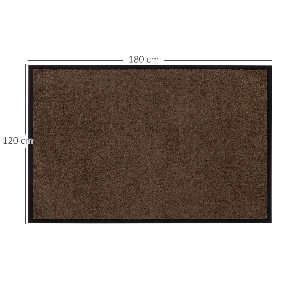 Bild 3 von HOMCOM Fußmatte waschbar Gummiumrandung Teak 180 x 120 x 0,5 cm