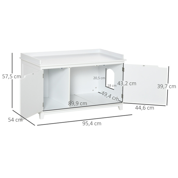 Bild 3 von PawHut Katzenschrank für Katzentoilette Katzenklo Katzenhaus Katzenkommode Katzenhöhle mit Trennwand