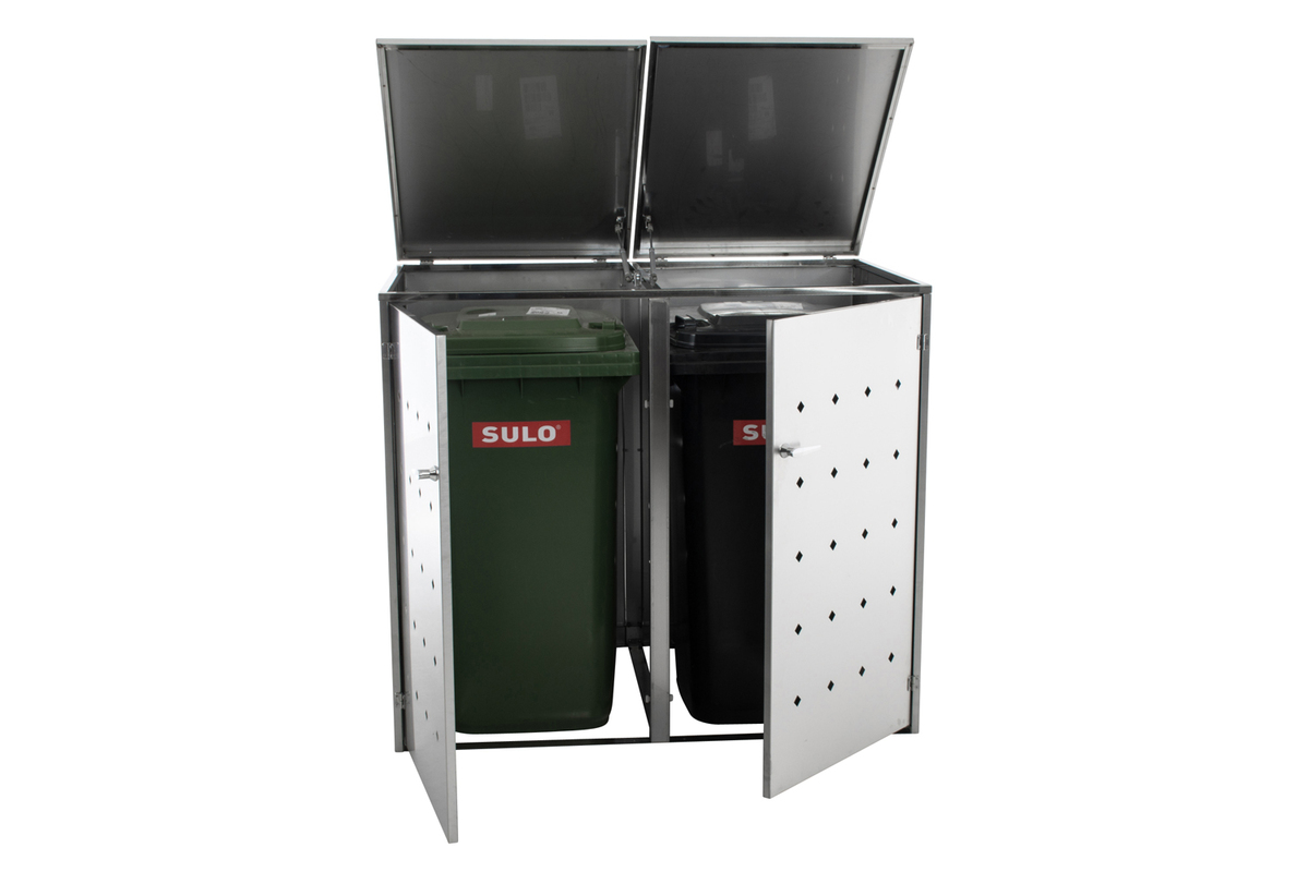 Bild 4 von HC Garten & Freizeit 2er Mülltonnenverkleidung Mülltonnenbox Raute, Edelstahl