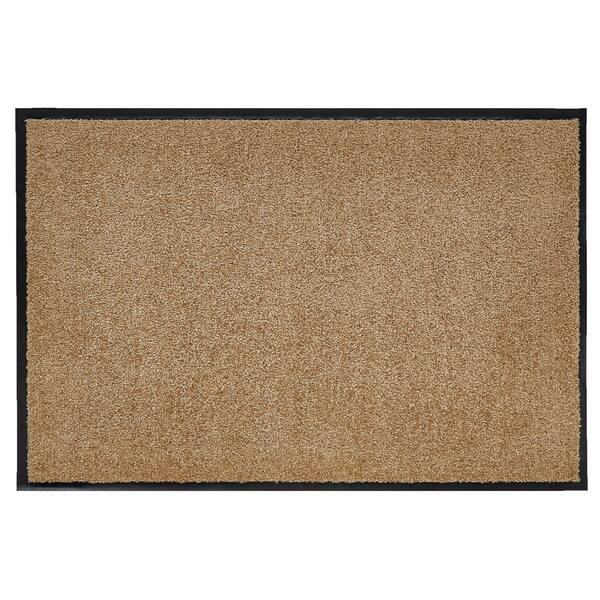 Bild 1 von HOMCOM Fußmatte waschbar Gummiumrandung rutschfest Beige 90 x 60 x 0,7 cm