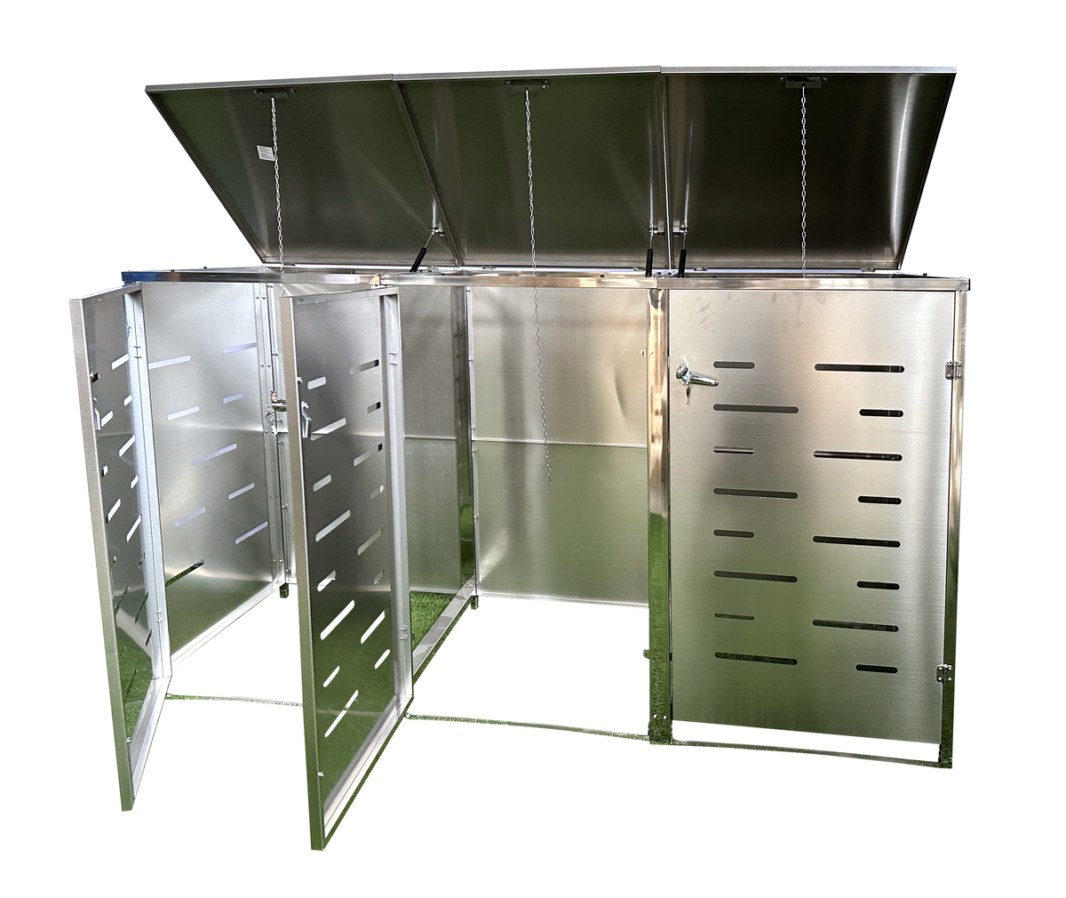 Bild 3 von HC Garten & Freizeit 3er Mülltonnenverkleidung Mülltonnenbox, Edelstahl