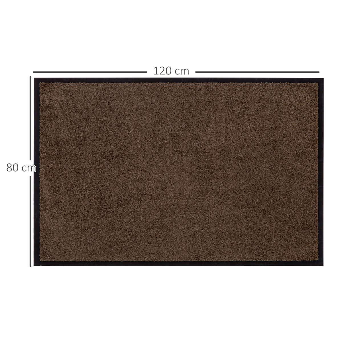 Bild 3 von HOMCOM Fußmatte waschbar Gummiumrandung Teak 120 x 80 x 0,5 cm