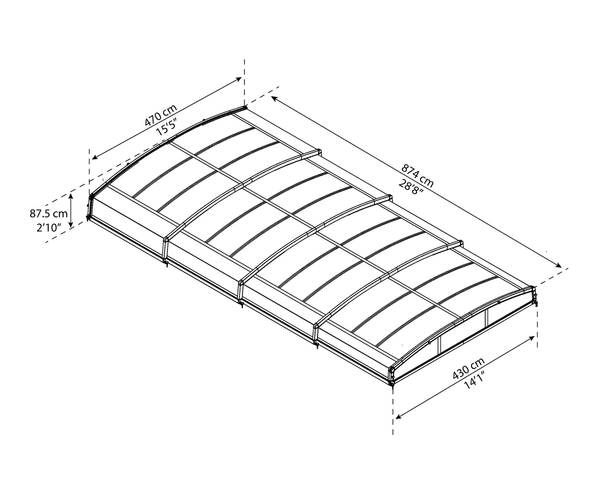 Bild 2 von Palram/Canopia Poolüberdachung Majorca 670 x 458 cm, anthrazit