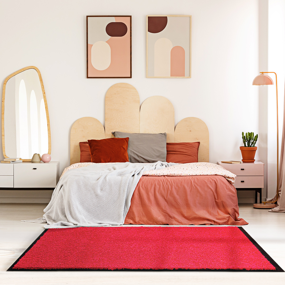 Bild 2 von HOMCOM Fußmatte waschbar Gummiumrandung Rot 180 x 120 x 0,5 cm