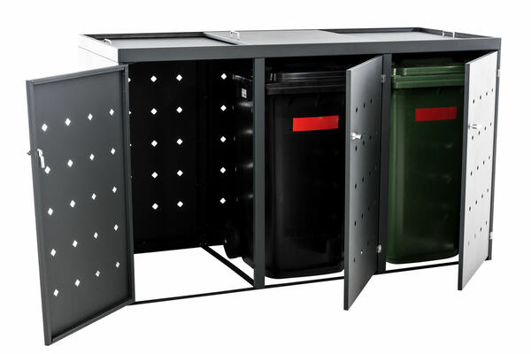 Bild 2 von HC Garten & Freizeit 3er Mülltonnenverkleidung Mülltonnenbox Raute, Anthrazit