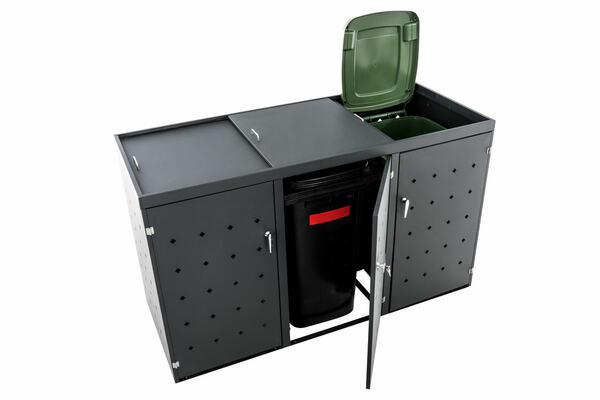 Bild 4 von HC Garten & Freizeit 3er Mülltonnenverkleidung Mülltonnenbox Raute, Anthrazit