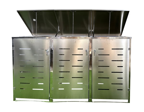 Bild 4 von HC Garten & Freizeit 3er Mülltonnenverkleidung Mülltonnenbox, Edelstahl