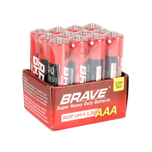 Brave Alkaline-Batterien R03P / AAA 1,5 V 12 Stück