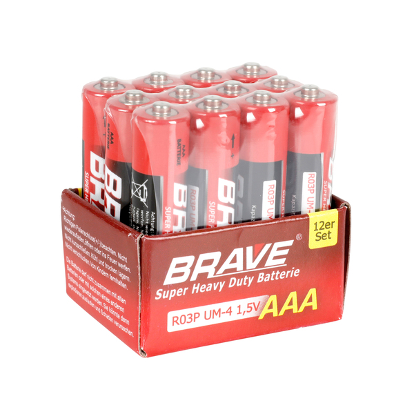 Bild 1 von Brave Alkaline-Batterien R03P / AAA 1,5 V 12 Stück