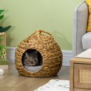 Bild 3 von Pawhut Katzenhöhle aus Rattan Katzenhütte mit Tragegriff Transportbox Katzenkorb