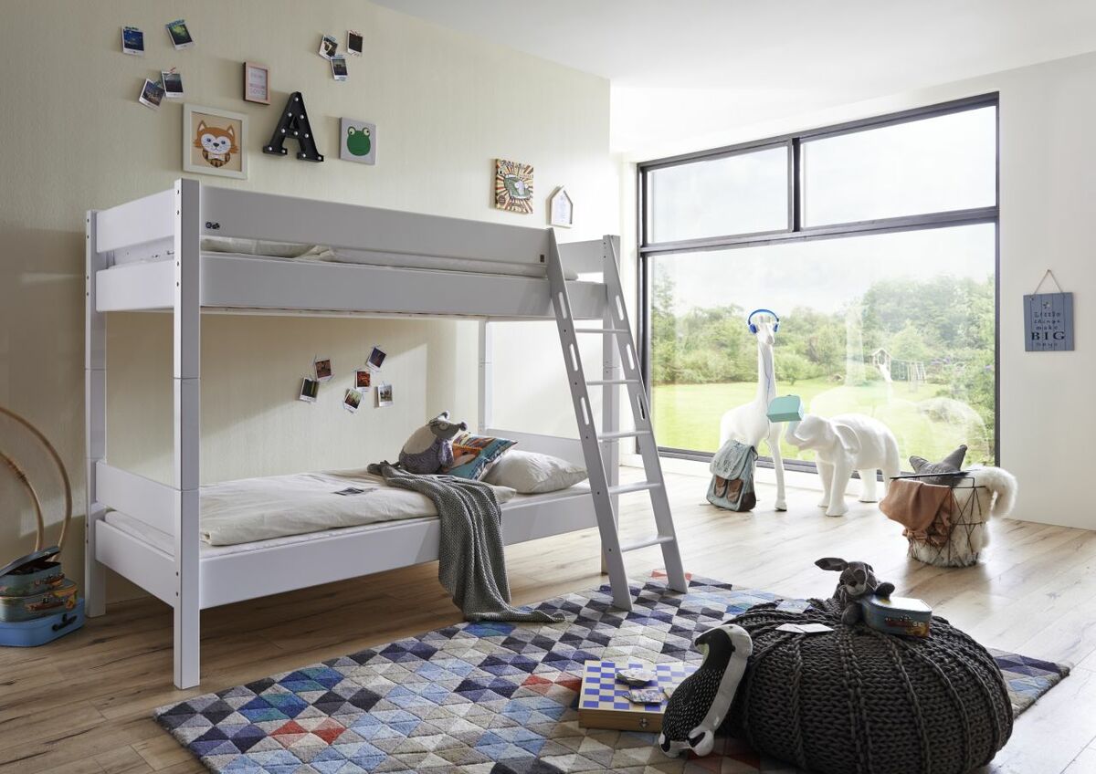 Bild 1 von Relita Etagenbett STEFAN Buche massiv weiß lackiert
