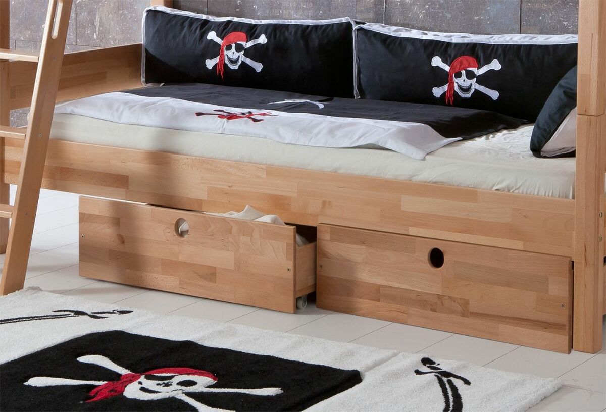 Bild 1 von Relita Schubladen Set zu Etagenbett Stefan Buche massiv natur lackiert, Stabverleimt