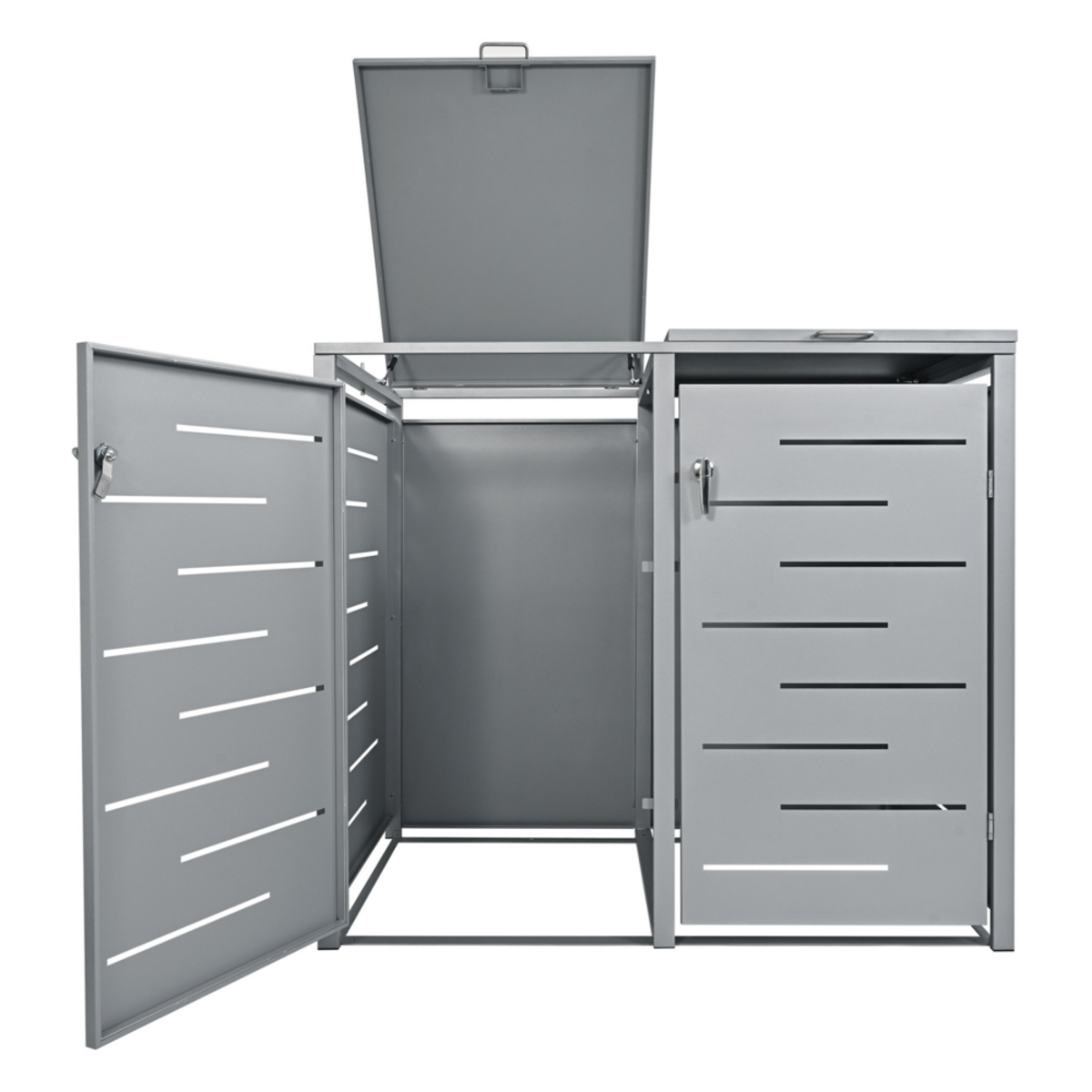 Bild 3 von HC Garten & Freizeit 2er Mülltonnenverkleidung Mülltonnenbox, Edelstahl