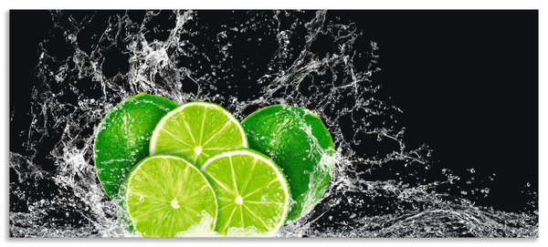 Bild 1 von Artland Küchenrückwand "Limone mit Spritzwasser", (1 tlg.), Alu Spritzschutz mit Klebeband, einfache Montage