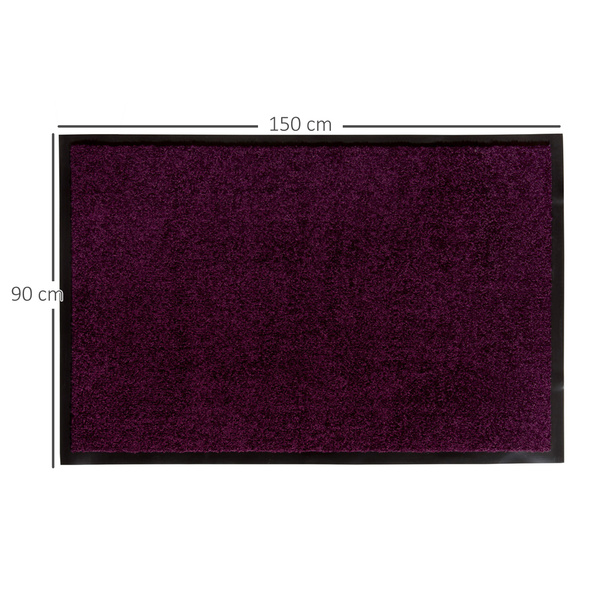Bild 2 von HOMCOM Fußmatte waschbar Gummiumrandung Lila 150 x 90 x 0,5 cm