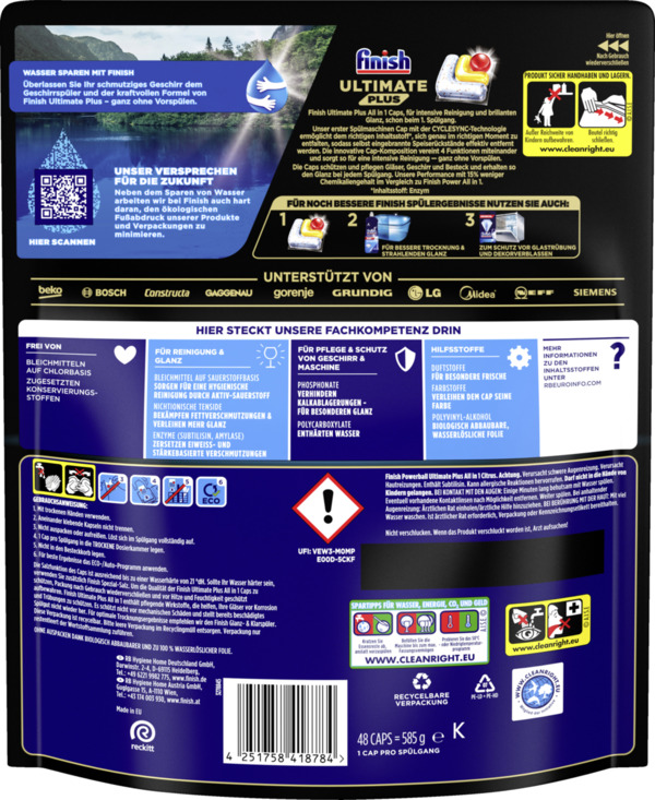 Bild 2 von Finish Ultimate Plus All in 1 Caps Citrus Maxi Pack