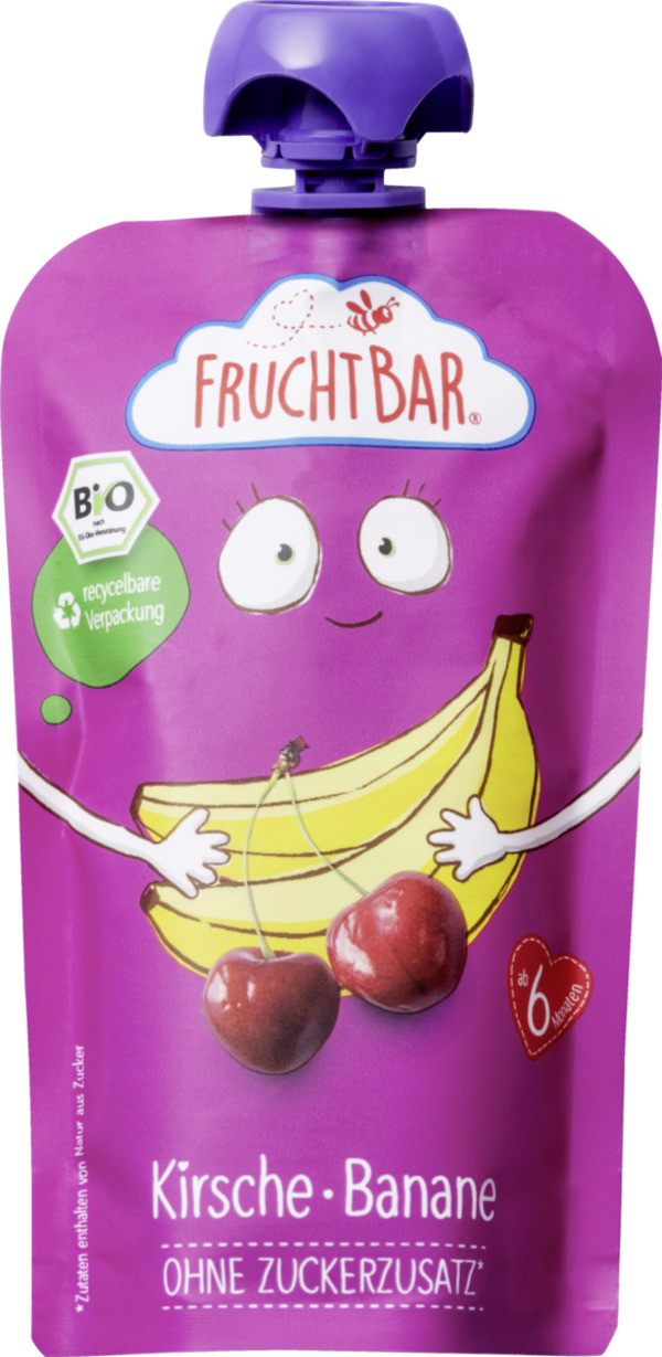 Bild 1 von FruchtBar BIO Fruchtpüree Kirsche, Banane