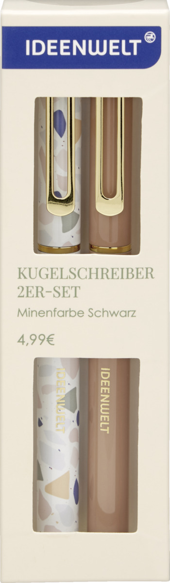 Bild 1 von IDEENWELT 2er Set Kugelschreiber rostbraun/terrazzo