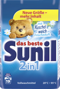 Sunil 2in1 Vollwaschmittel Pulver 19 WL
