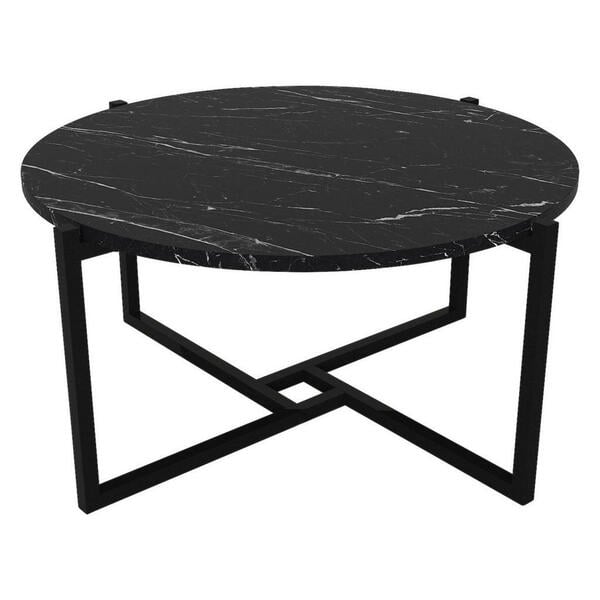 Bild 1 von Couchtisch Noce schwarz Marmoroptik Metall B/H/T: ca. 73x36x73 cm