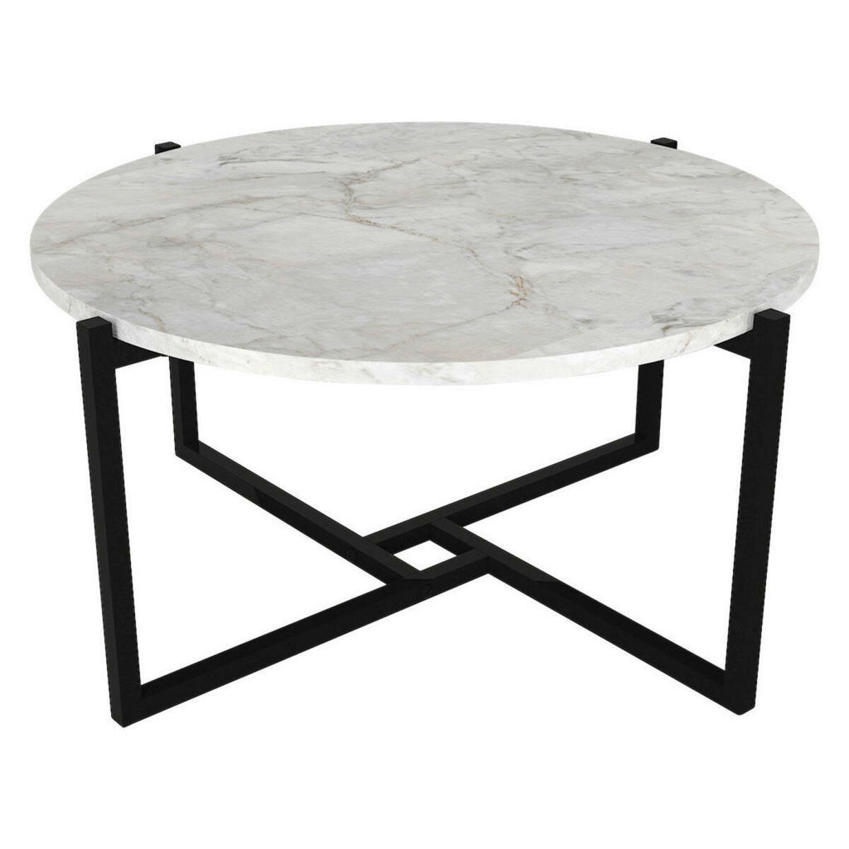 Bild 1 von Couchtisch Noce schwarz weiß Marmor Optik Metall B/H/T: ca. 73x36x73 cm