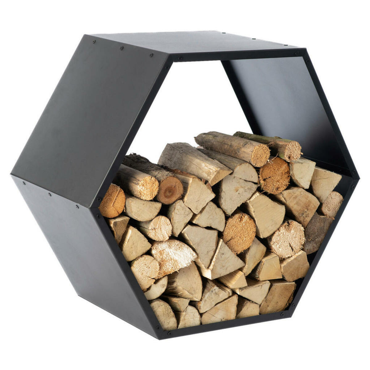 Bild 1 von Westmann Kaminholzregal Biene schwarz B/H/L: ca. 83x77x45 cm