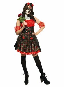 Rubie´s Kostüm »Dia de los Muertos Kleid«, Feiere den Tag der Toten in diesem eleganten Rosenkleid!