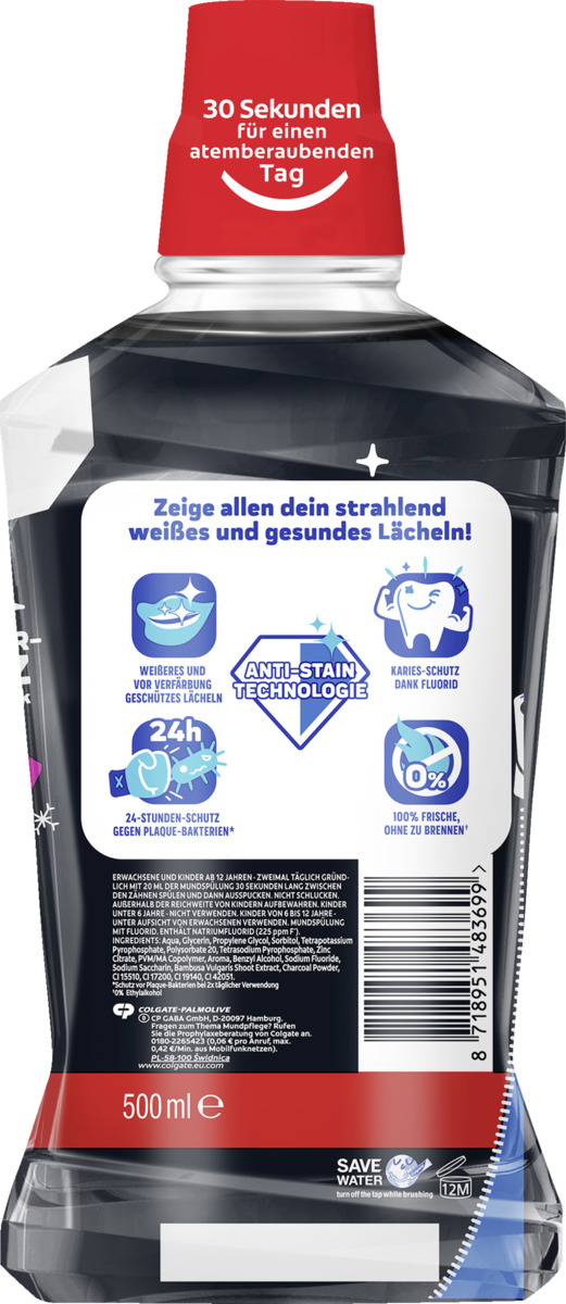 Bild 2 von Colgate White & Charcoal atemberaubende Mundspülung