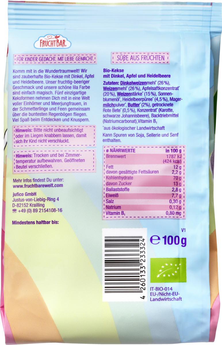 Bild 3 von FruchtBar Bio Wundertraum Kekse mit Dinkel, Apfel und Heidelbeere