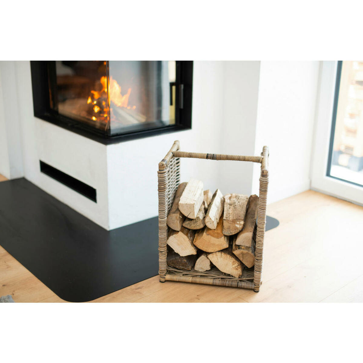 Bild 1 von Westmann Kaminholzregal Porthos schwarz B/H/L: ca. 40x120x20 cm