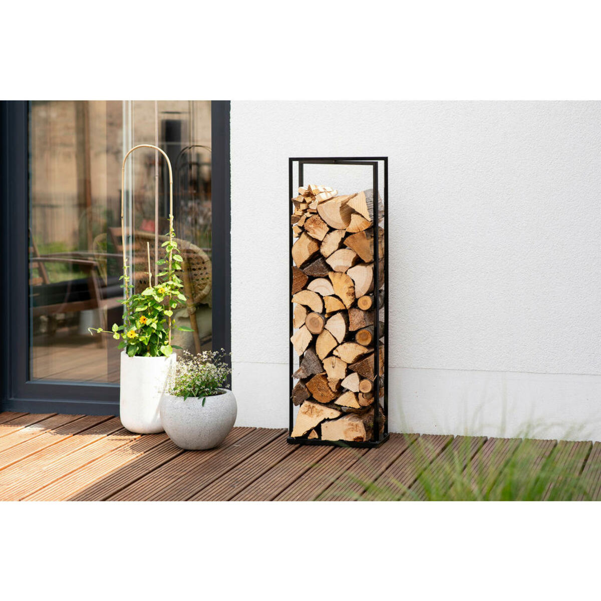 Bild 1 von Westmann Kaminholzregal Xavier schwarz B/H/L: ca. 20x120x40 cm