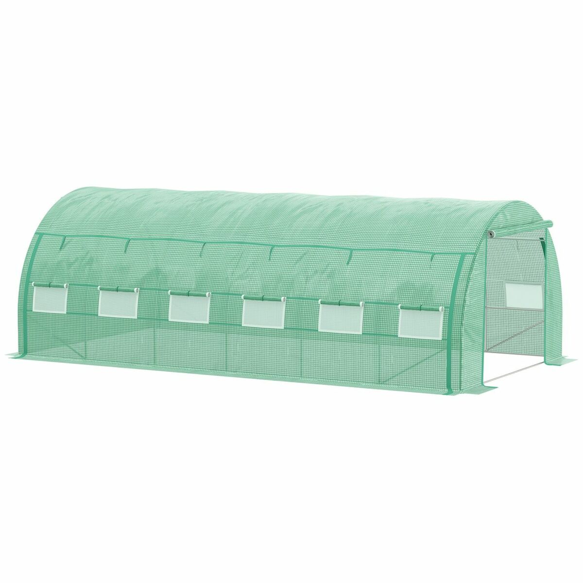 Bild 1 von Outsunny Foliengewächshaus Polytunnel 6 x 3 x 2 m begehbares Gewächshaus mit aufrollbar Abdeckungen