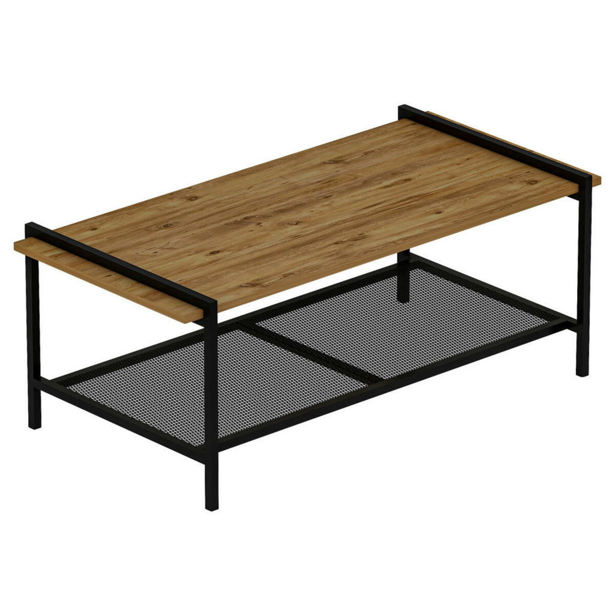 Bild 1 von Couchtisch Lara walnuss Nachbildung schwarz Metall B/H/T: ca. 120x45x60 cm