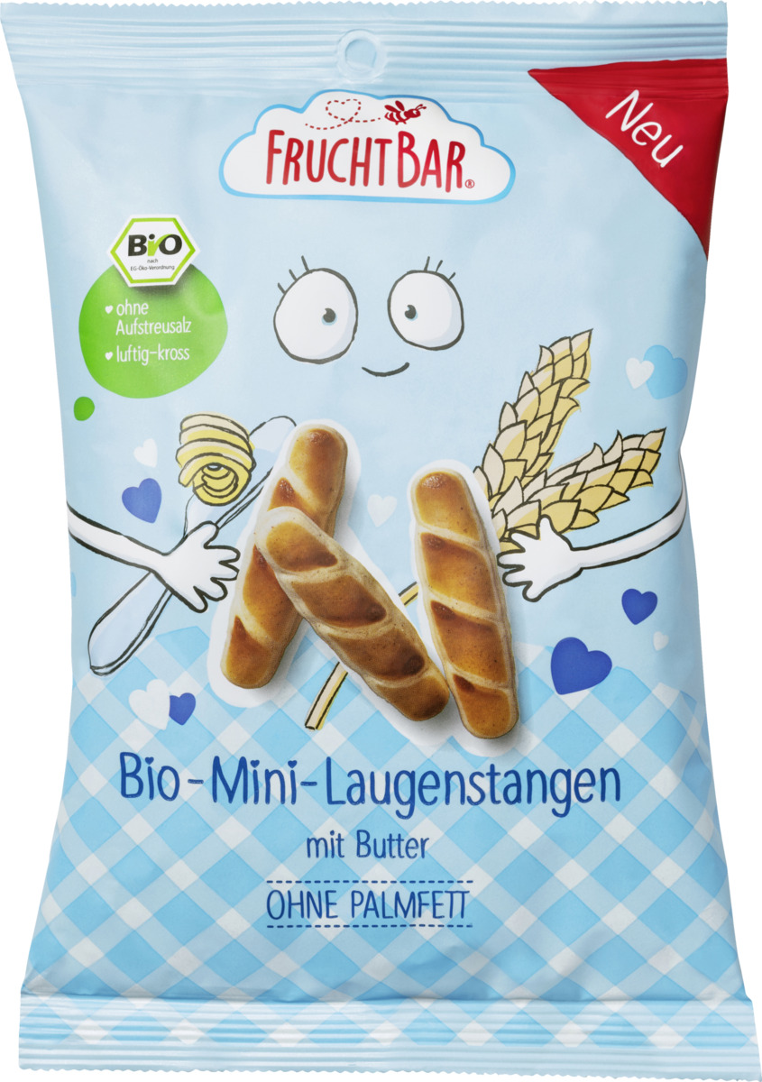 Bild 1 von FruchtBar Bio Mini Laugenstangen mit Butter
