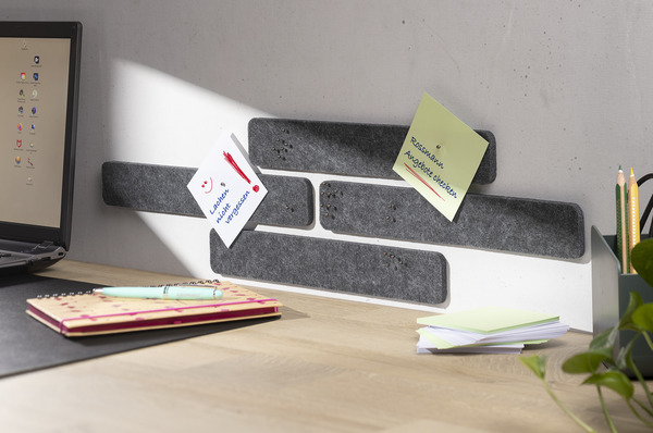 Bild 2 von IDEENWELT 4er Set Filz-Pinnwand Streifen