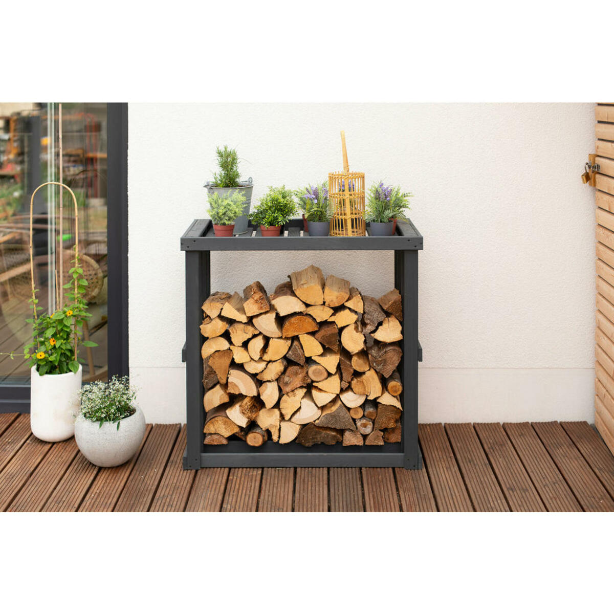 Bild 1 von Westmann Kaminholzregal Harald anthrazit B/H/L: ca. 108x106x52 cm