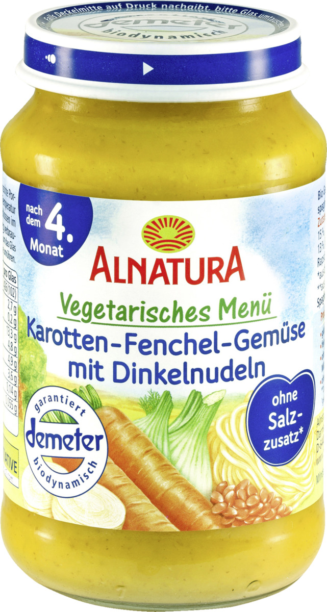 Bild 1 von Alnatura Bio Karotten-Fenchel-Gemüse mit Dinkelnudeln
