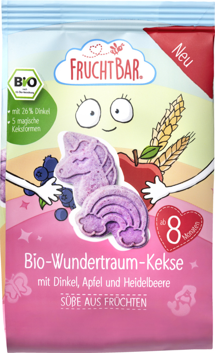 Bild 1 von FruchtBar Bio Wundertraum Kekse mit Dinkel, Apfel und Heidelbeere