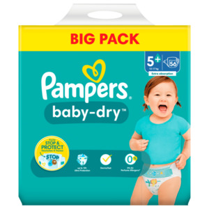 Pampers Baby Dry Gr.5+ 12-17kg Big Pack 56 Stück