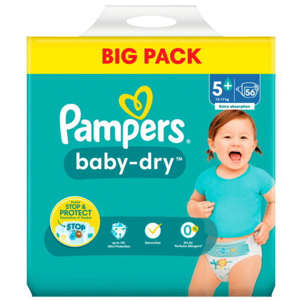 Bild 1 von Pampers Baby Dry Gr.5+ 12-17kg Big Pack 56 Stück