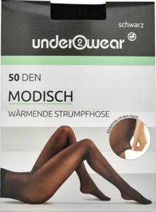 under2wear wärmende Strumpfhose 50 DEN, schwarz, S (36/38)