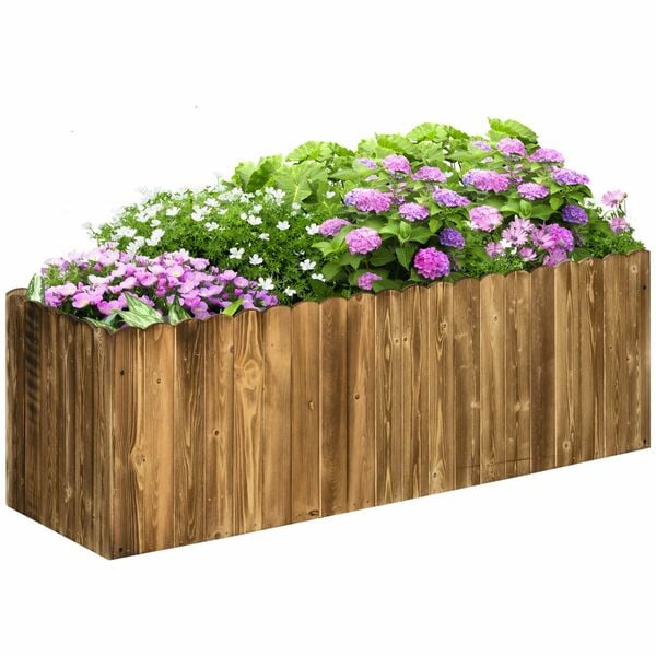 Bild 1 von Outsunny Hochbeet Pflanzkasten Kräuterbeet Pflanzbeet Gemüse Blumenbeet Blumenkasten Tannenholz 120