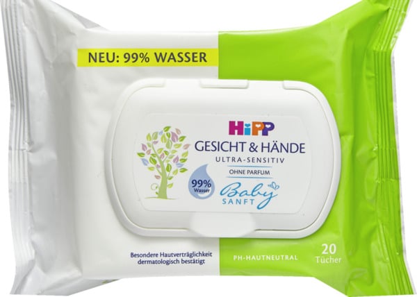 Bild 1 von HiPP Babysanft Gesicht & Hände Tuch Ultrasensitiv