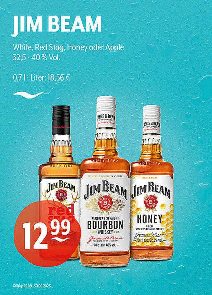 Bild 1 von JIM BEAM White, Red Stag, Honey oder Apple
32,5 - 40 % Vol.