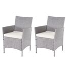 Bild 1 von 2er-Set Poly-Rattan Gartensessel Hamar, Korbsessel ~ grau, Kissen creme