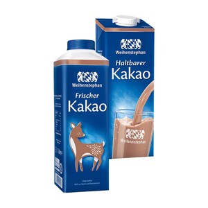 WEIHENSTEPHAN HALTBARER KAKAO oder FRISCHER KAKAO  3,3/3,5 % Fett, je 1-l-Pckg.