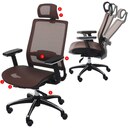 Bild 1 von Bürostuhl MCW-A20, Schreibtischstuhl Drehstuhl, ergonomisch Kopfstütze Stoff/Textil ~ mandarin
