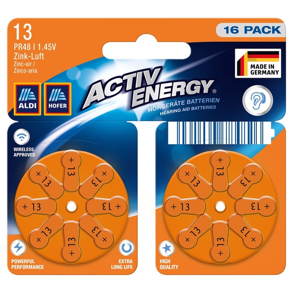 Bild 2 von ACTIV ENERGY Hörgerätebatterien, 16er-Packung