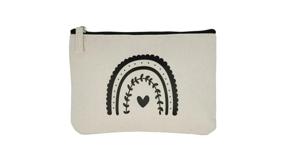 Bild 1 von Soapland manóu Kosmetiktasche natur beige/schwarz mit Regenbogen-Motiv